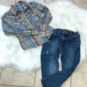 Zara Jeans & Plaid Top FINAL DISCOUNT DONATING